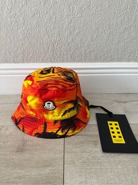 Moncler X Palm Angels Sunset Bucket Hat adult unisex L Orange & Yellow Sunset